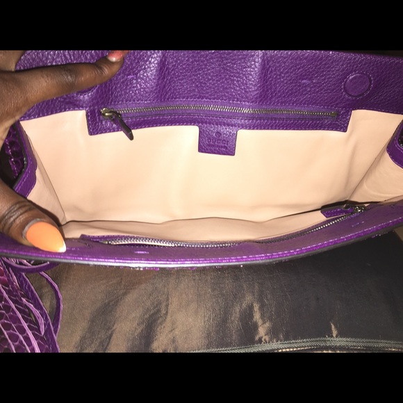 Gucci Purple python clutch - Picture 3 of 5